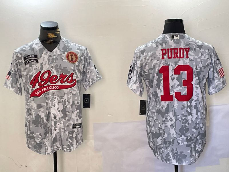 Men San Francisco 49ers #13 Purdy Nike Arctic Camo 2024 Salute to Service Limited NFL Jersey style 3->san francisco 49ers->NFL Jersey